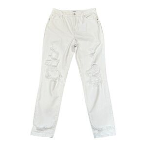Pistola Presley High Rise Relaxed Roller White Distressed Jeans Size 27